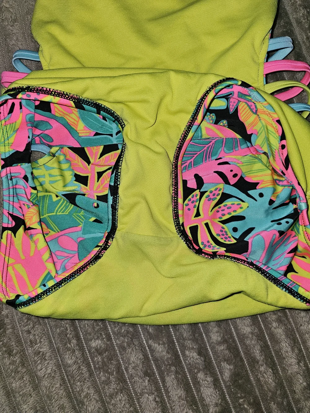 Neon Tropical Cutout One-Piece Swimsuit - SM2